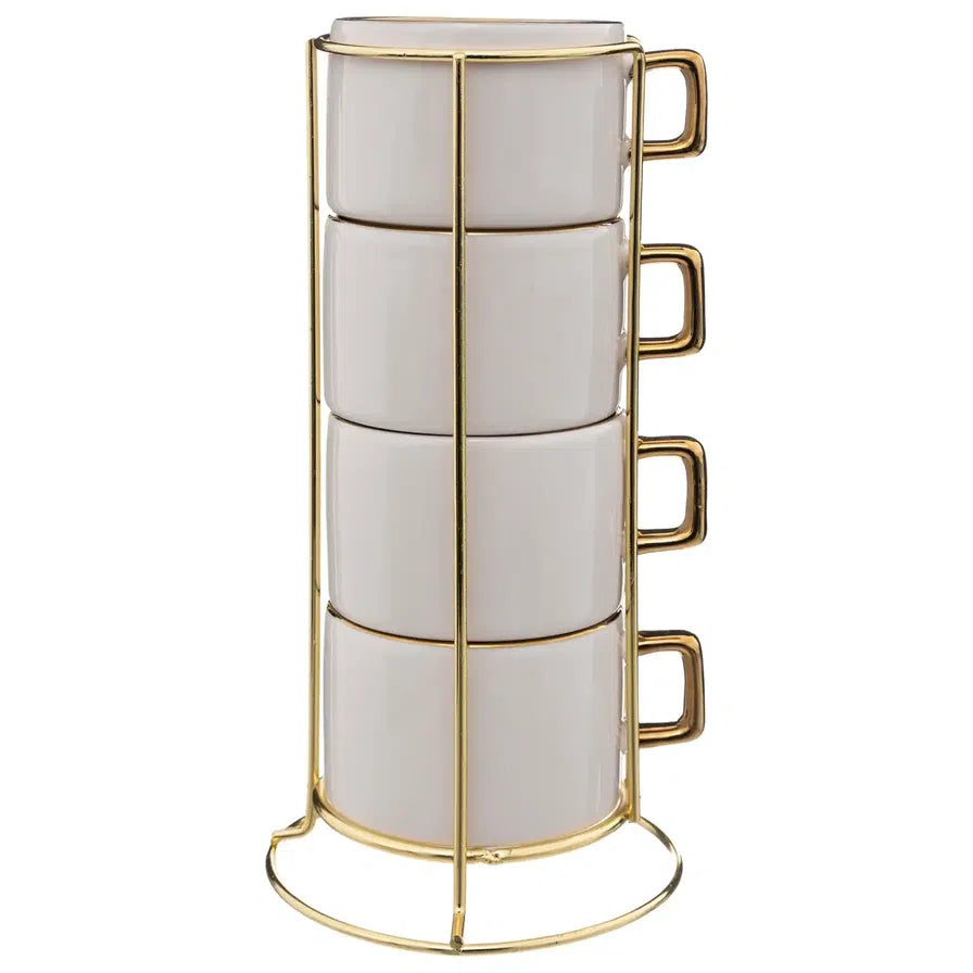 Sg Arya New Bone China Mug Set W/rack