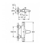 GROHE Grohtherm 800 Thermostatic Bath/Shower Mixer 1/2″