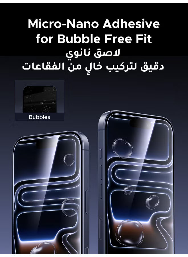 2-Pack iPhone 17 Pro Max Screen Protector With Auto Alignment Kit 6.9 Inch Ultra HD Clear， Scratch Resistant, Military-Grade Protection, Easy Installation, Anti-Fingerprint, Bubble Free Glass Film -