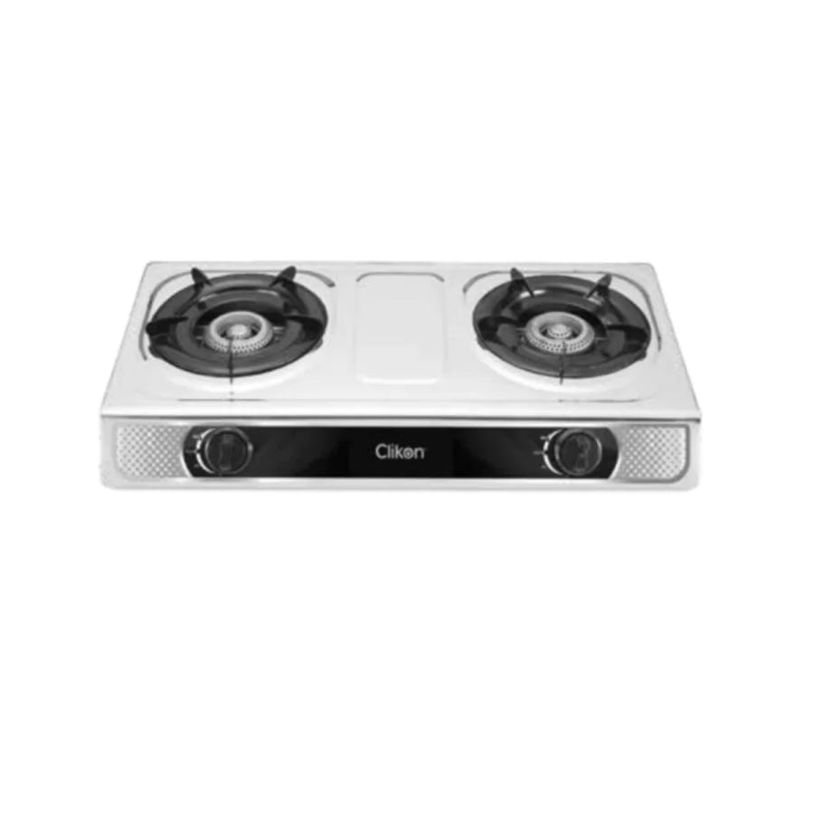 CLIKON 2 Burner Stainless Steel Gas Stove