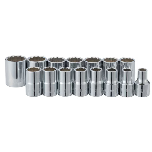 15 pc 1/2 in Drive Standard Socket Set
