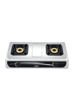 CLIKON | Double Burner Stainless Steel Gas Stove