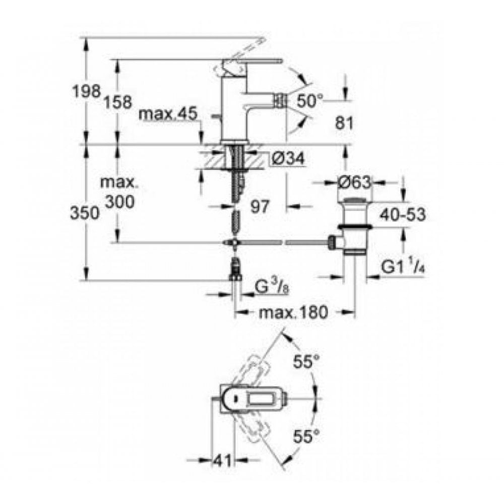 Grohe Quadra Bidet Mixer 1/2" S-Size