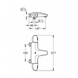 Grohe Grohtherm 1000 New Thermostatic Bath/Shower Mixer 1/2″
