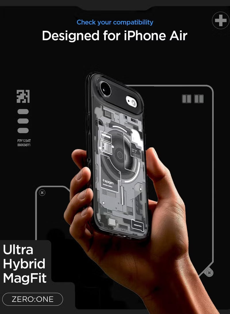 Ultra Hybrid MagFit iPhone 17 Air Case Cover with MagSafe (2025) - Zero One Black