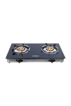 CLIKON | 2 Burner Glass Top Gas Stove