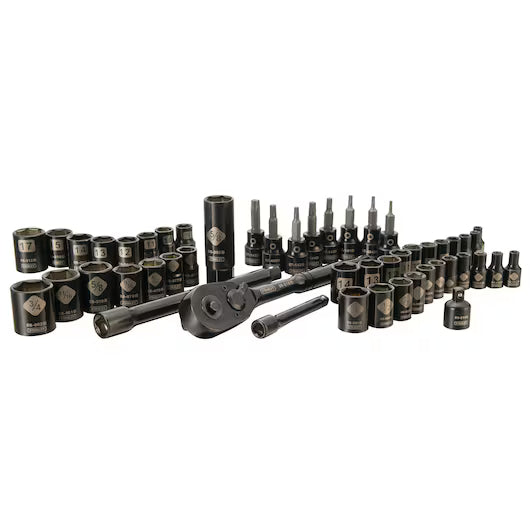 50 pc Black Chrome Socket Set