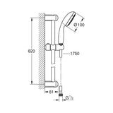 Grohe Tempesta Shower Rail Set with 4 Sprays – Chrome