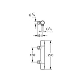 Grohe Grohtherm 800 Cosmopolitan Thermostatic Bath/Shower Mixer Tap Without Connections – Chrome