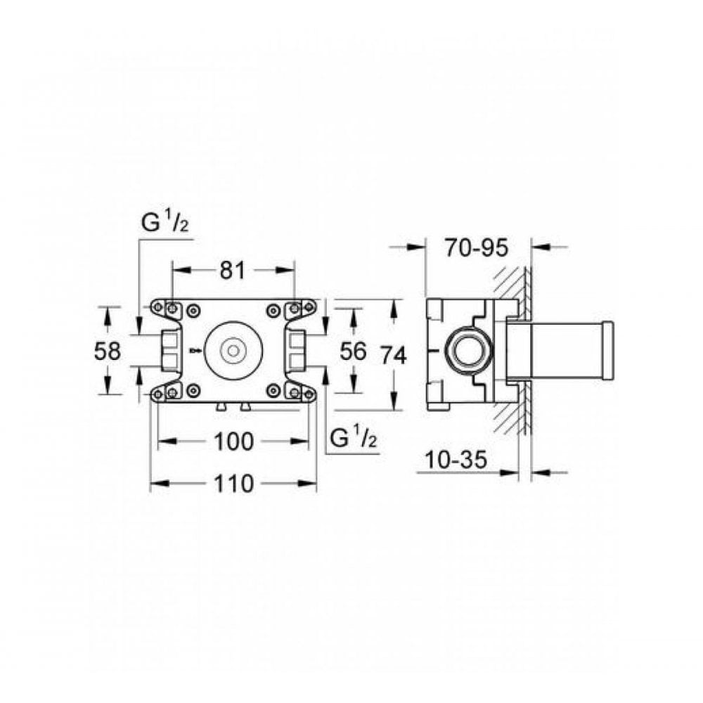 Grohe Rapido C Rough-In for Single Volume Control