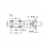 Grohe Rapido C Rough-In for Single Volume Control