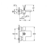 EUROCUBE 1‑Handle Bath/Shower Mixer - GROHE