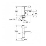 Grohe BauEdge Two-Handled Bath/Shower Mixer Tap