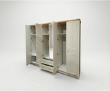 طقم غرفة نوم لورا – 180×200 سم، 5 قطع مع خزانة ملابس بستة أبواب