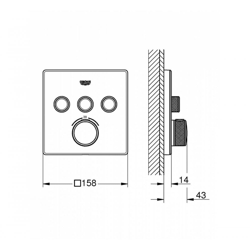 Grohe Grohtherm SmartControl Thermostatic Trim (Moon White)