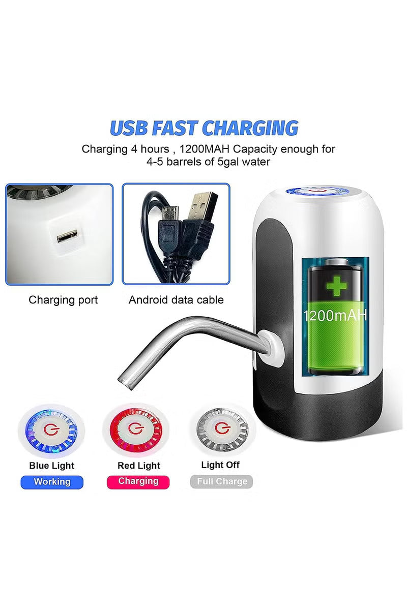 Toby’s M16 5 Gallon Water Bottle Pump – USB Rechargeable Portable Electric Water Dispenser, Black