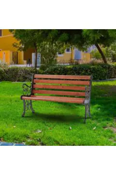 DANUBE Wuden 3-Seater Park Bench – 120 cm