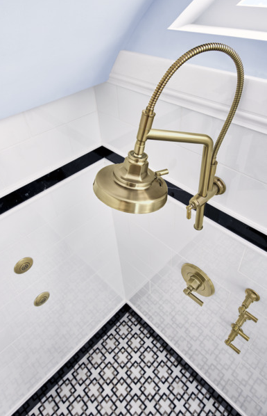 Brizo Universal Slide Bar Shower Arm & Flange – Luxe Gold