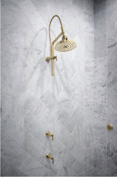 Brizo Invari Round H2Okinetic® Showerhead – Luxe Gold