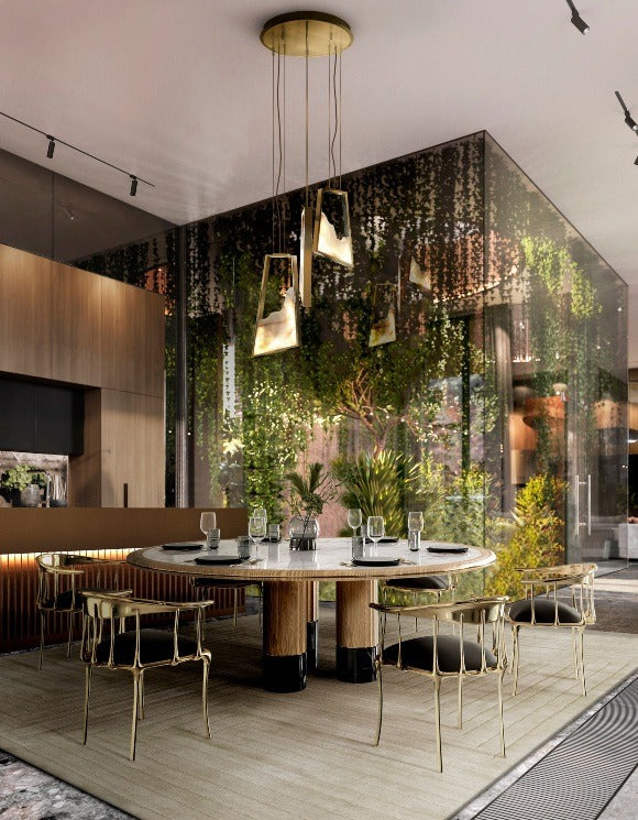 A04 Dining Chair – Fabric & Brass Frame (92772)