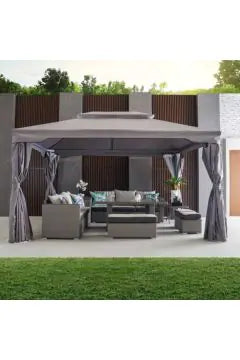 DANUBE Roma Aluminium Gazebo with Curtains and Mosquito Nets