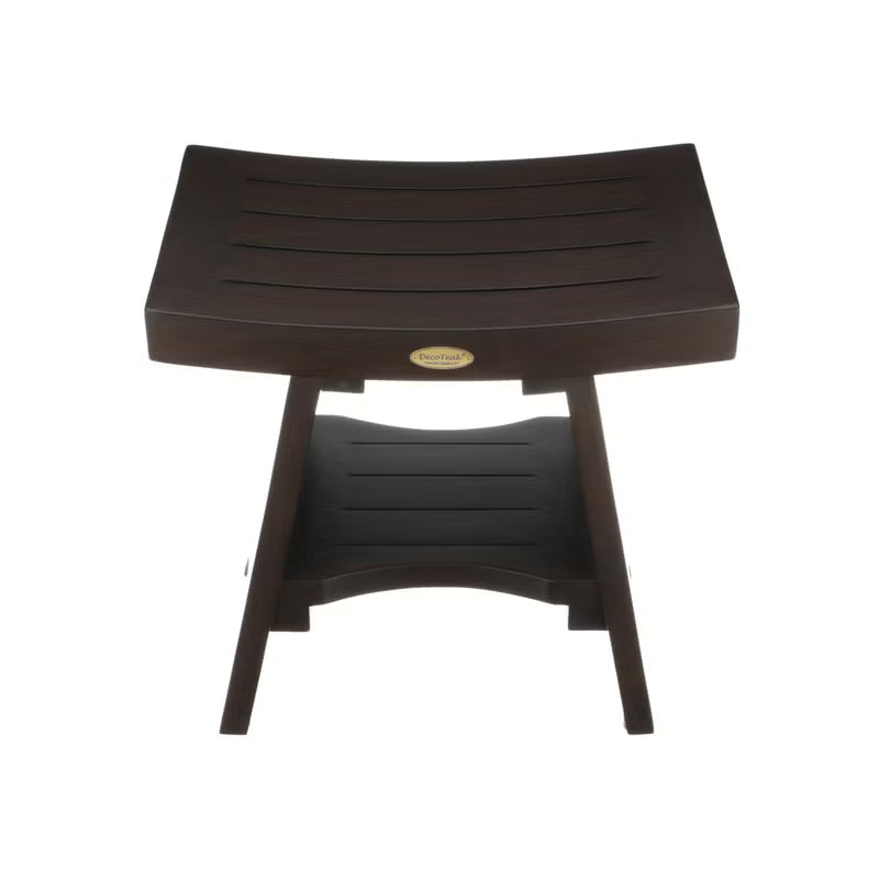 DecoTeak 18-Inch Waterproof Teak Wood Shower Bench