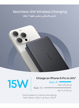 MagGo Power Bank, Ultra-Slim 10,000mAh Magnetic Portable Charger, Qi2 Certified 15W Ultra-Fast MagSafe-Compatible Battery Pack, PD 30W, Ergonomic Design, For iPhone 17/16/15/14 Series Only