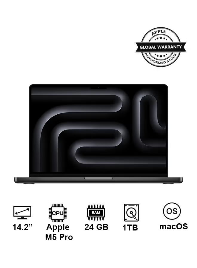 Apple MacBook Pro M5 Pro 14.2-Inch 24GB RAM 1TB SSD – Space Black, International Version