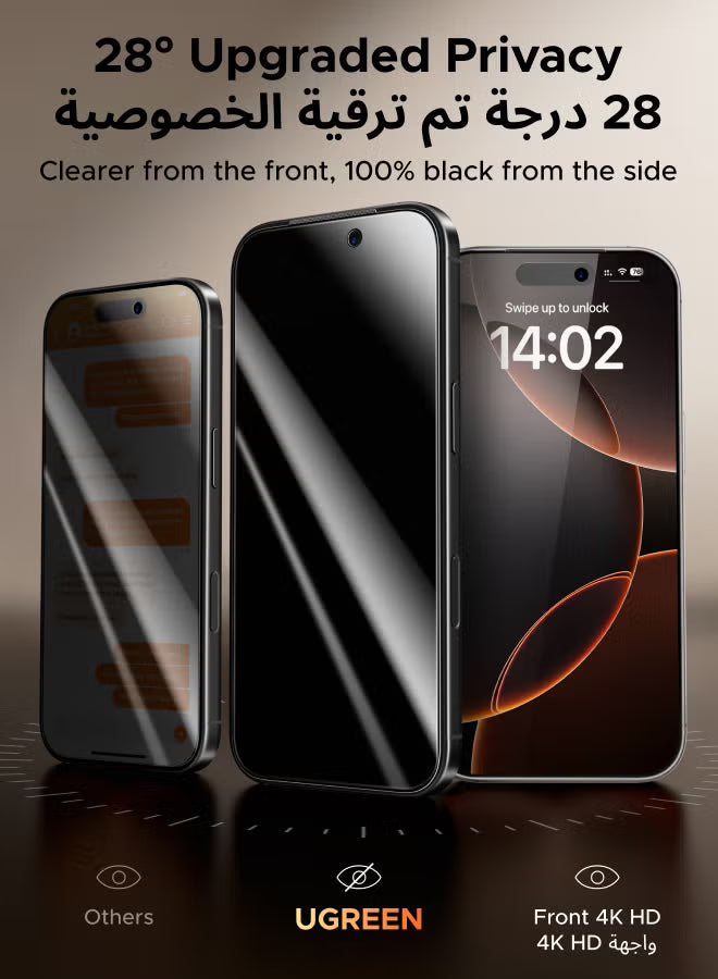 2Pack iPhone 17 Screen Protector With Auto Alignment Kit Anti-Spy, Privacy Protection, Anti-Fingerprint, Easy Installation, Shockproof Glass, No-Residue Adhesive, Smooth Touch