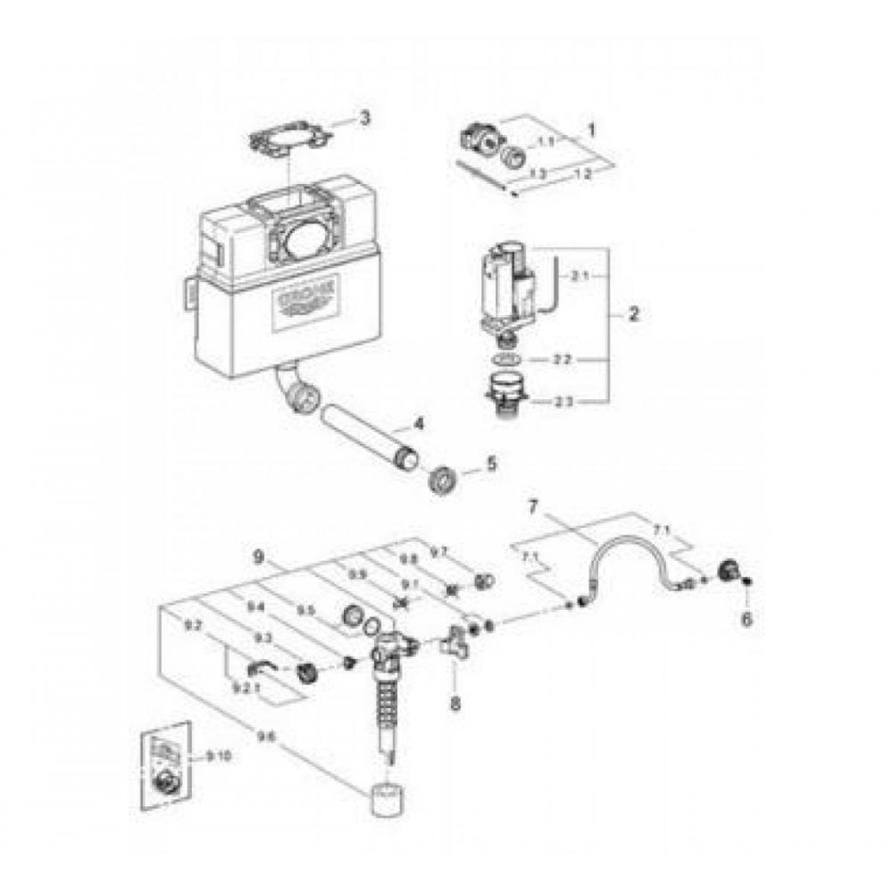 GROHE Eau2 WC Flushing Cistern 0.82 m