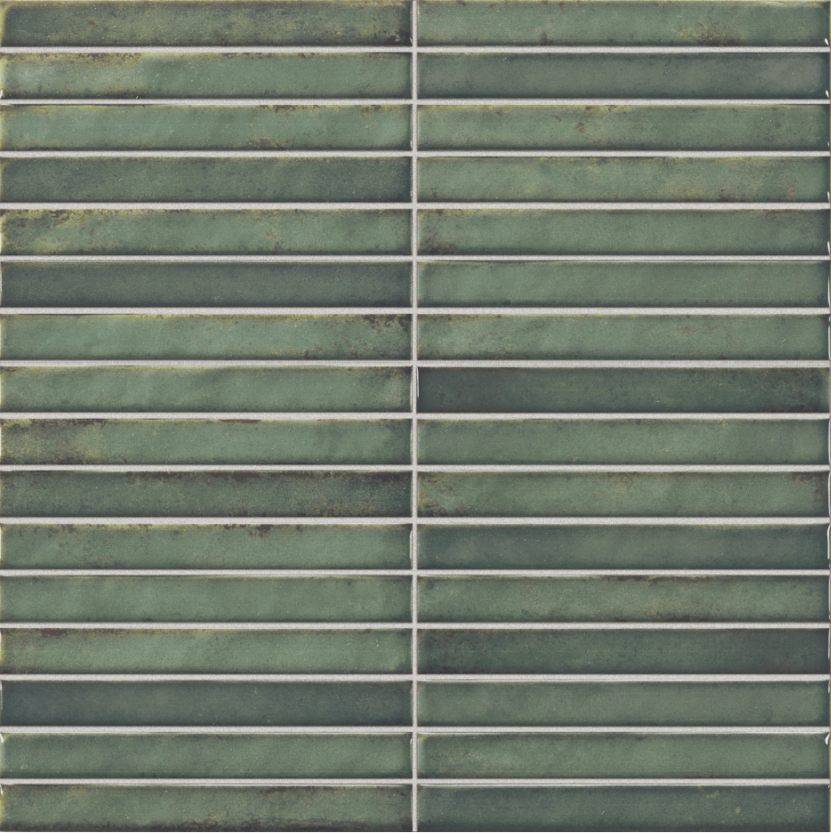 350×350 Pencil Raku Emerald Tile