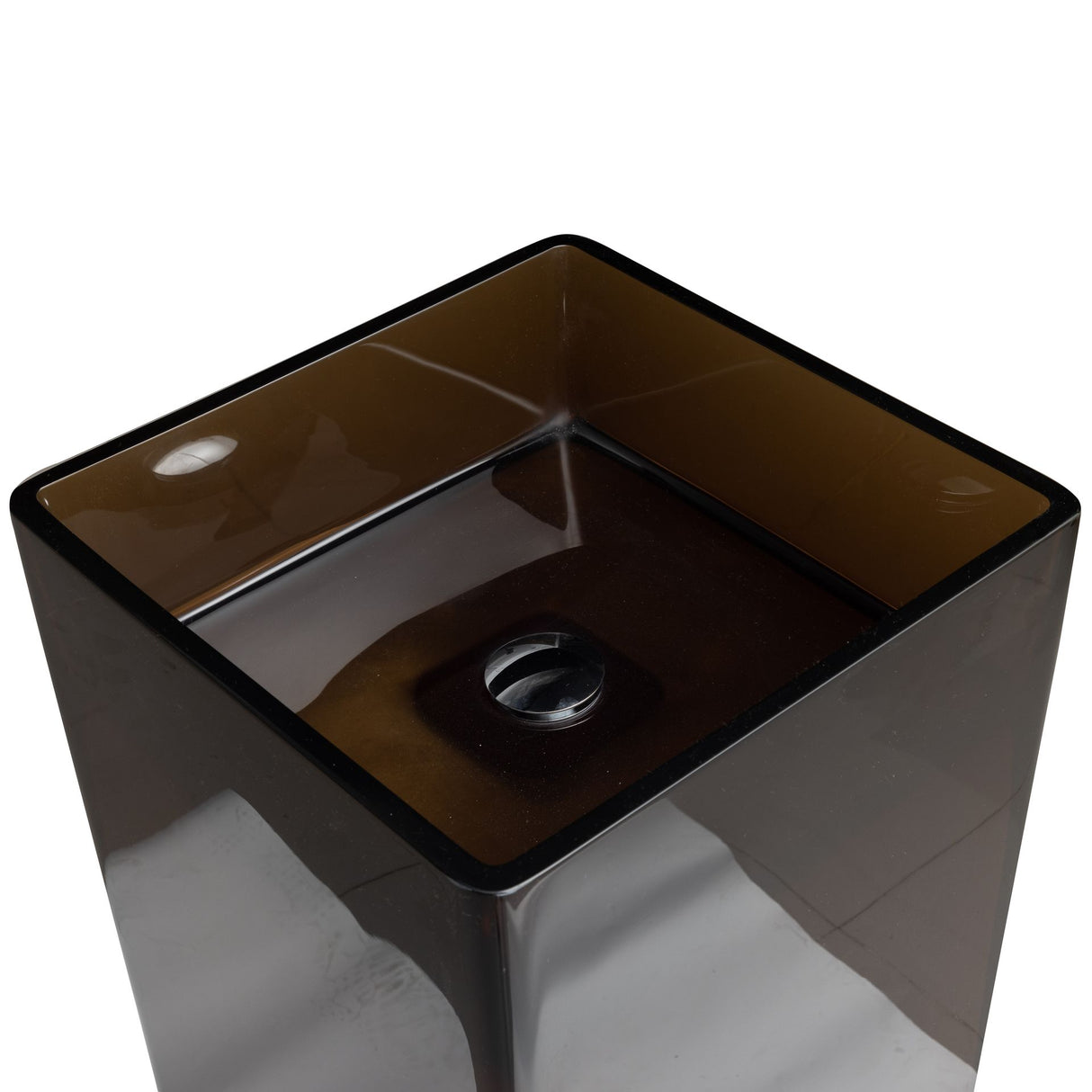 YL5005B – Glass Pedestal Basin (Coffee Black)