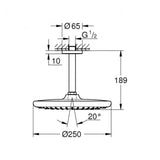 Grohe Tempesta Round Ceiling Shower Head With Arm – Chrome