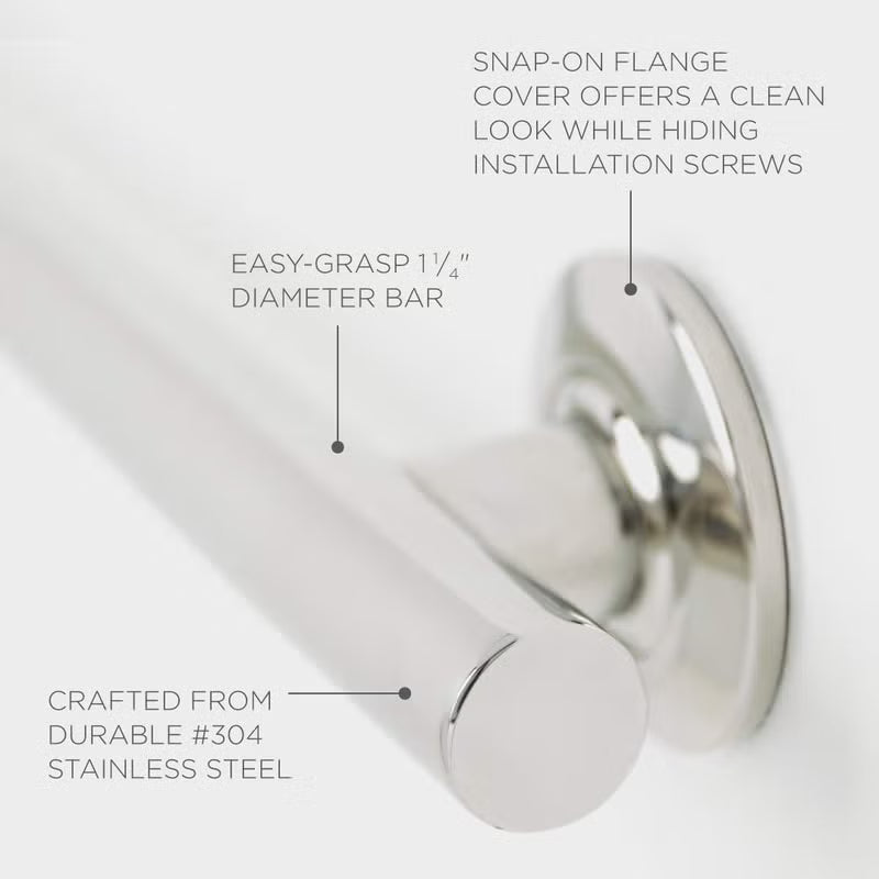 Seachrome 18-Inch Coronado Designer Straight Bathroom Shower Grab Bar