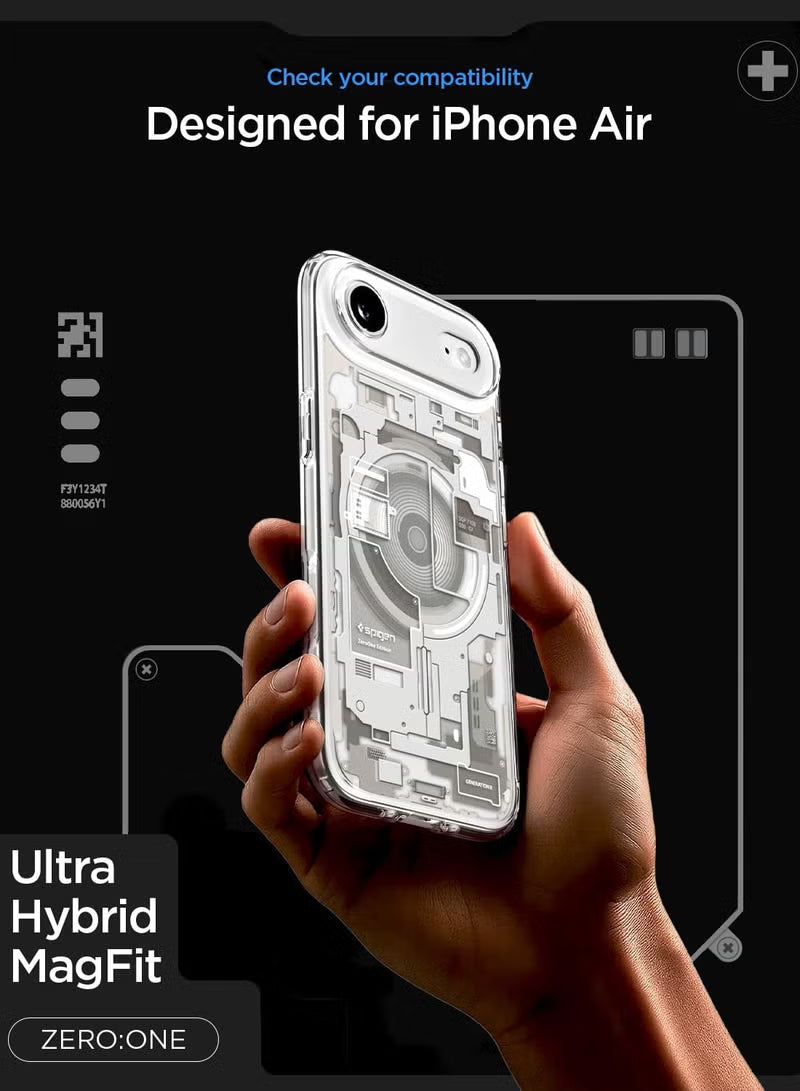 Ultra Hybrid MagFit iPhone 17 Air Case Cover with MagSafe (2025) - Zero One Natural Titanium