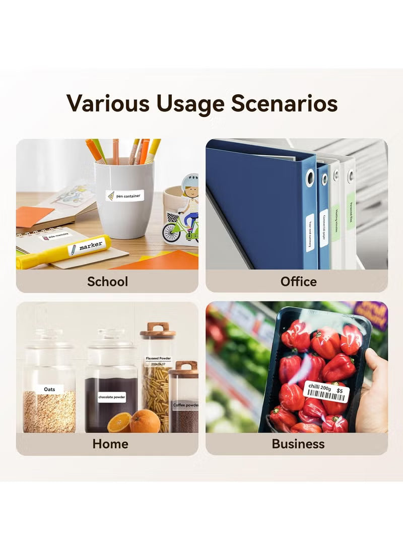 D110-M Bluetooth Thermal Label Printer with Tape 15mm – White