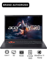 Acer Nitro Lite 16 Gaming Laptop, Core i7-13620H, 16GB DDR5 RAM, 512GB SSD, RTX 4050 6GB, 16-Inch WUXGA IPS 165Hz, Windows 11, Thunderbolt 4, Black