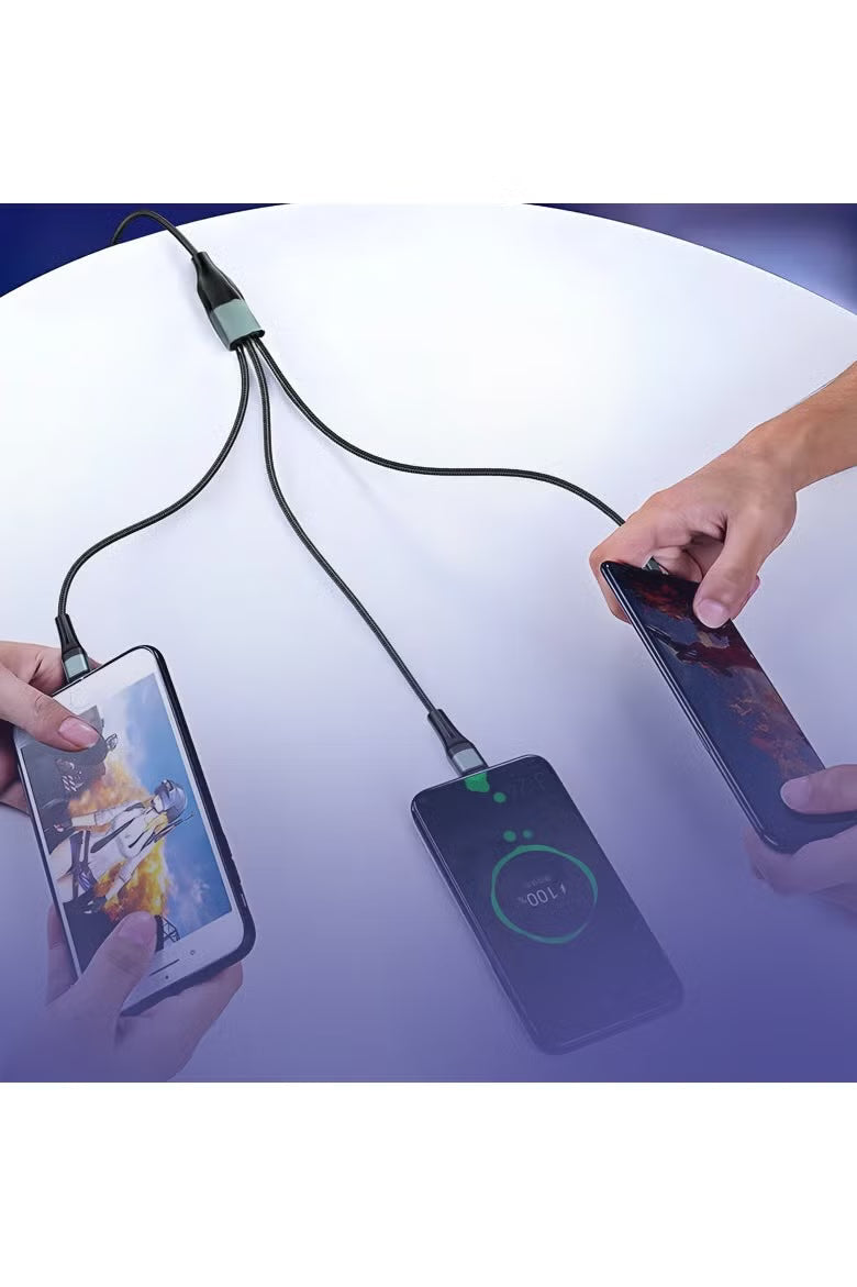 Toby’s CC-10 150W Max 3-in-2 Fast Charging Cable, Type-C, Lightning & Micro USB, 1.2m