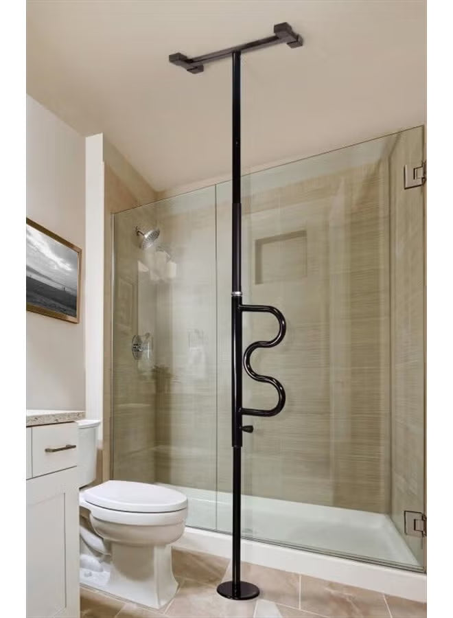 Security Pole and Curve Grab Bar