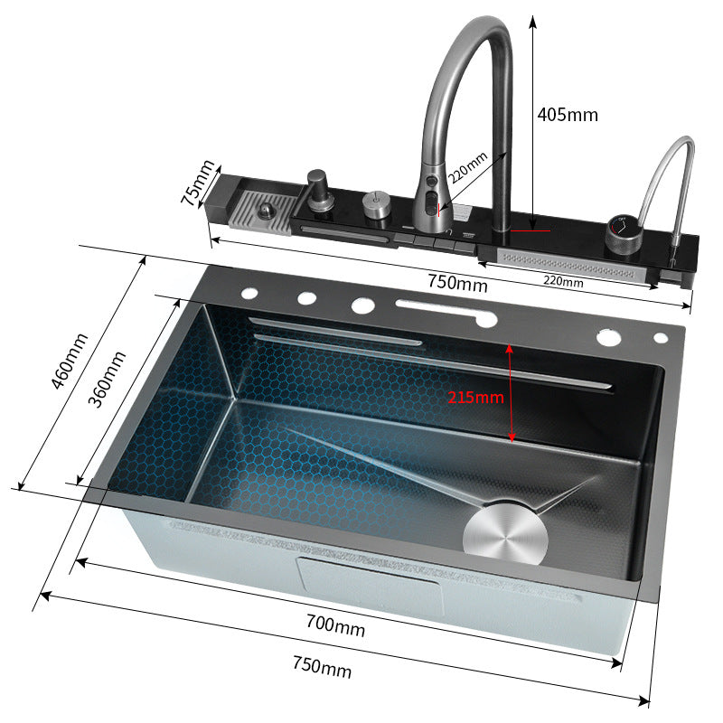 800x460x230 Kitchen Sink Nano Grey