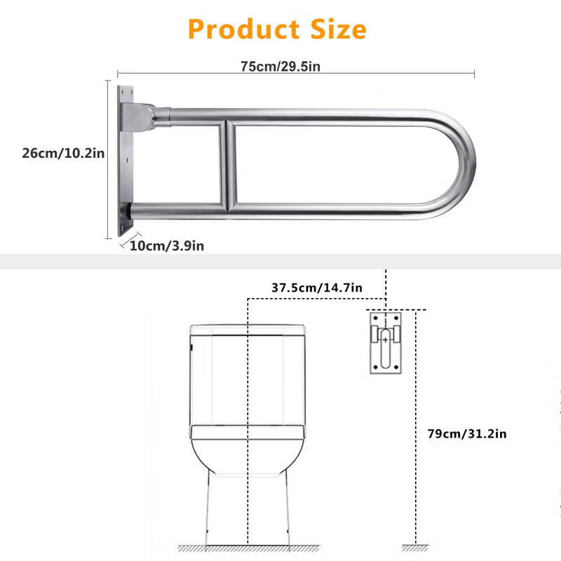 29.5-Inch Stainless Steel Toilet Grab Bar