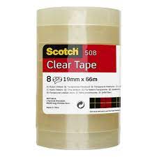 3M Scotch? 508 Transparent Tape, Easy to Tear, 19 mm x 33 m, 8 Rolls/Pack Qatar