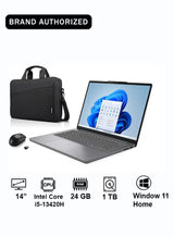 Lenovo IdeaPad Slim 3i 14 Laptop, Intel Core i5-13420H, 24GB DDR5 RAM, 1TB SSD, 14-Inch Display, Intel UHD Graphics, Windows 11 Home, English/Arabic, Mouse & Backpack Bundle