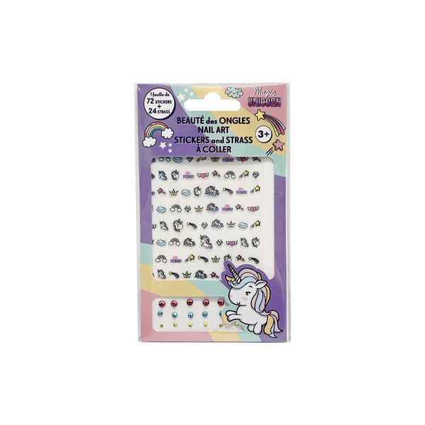 Take Care Unicorn Nail Stickers - 72 Stickers & 24 Strass