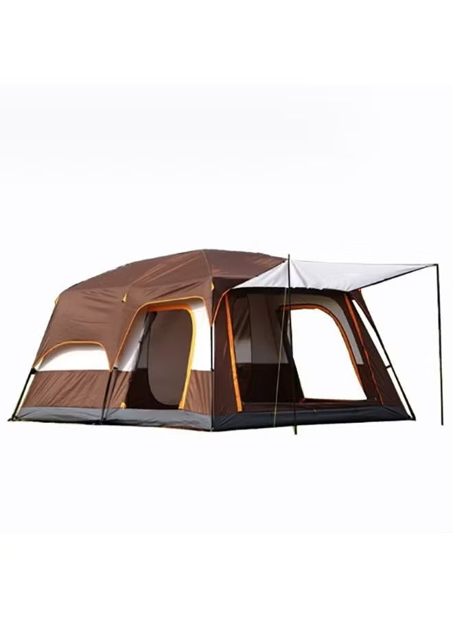 Toby’s New 8–12 Person Double Layer Outdoor Camping Tent – 430 × 305 × 200 cm Big Brown Tent