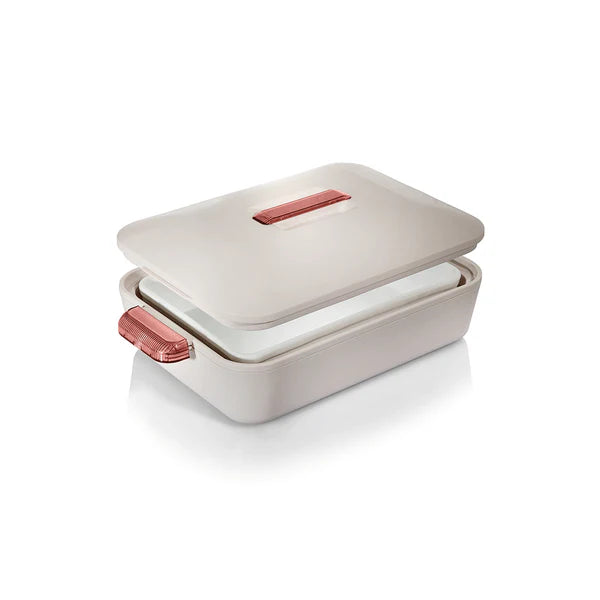 Enjoy Rectangular Insulated Server Gourmet Colorado 2.8L - White/Rose