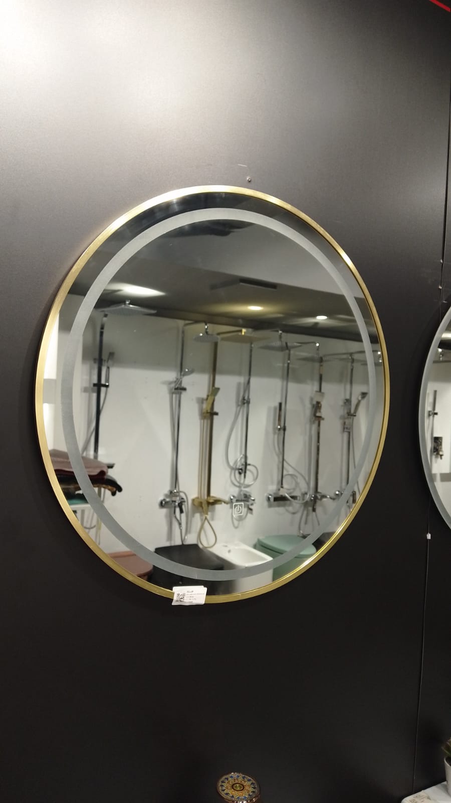 233-G Gold Frame LED mirror with Aluminum Frame W60* H60 cm (135349)