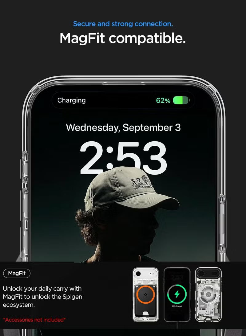 Ultra Hybrid MagFit iPhone 17 Air Case Cover with MagSafe (2025) - Zero One Natural Titanium