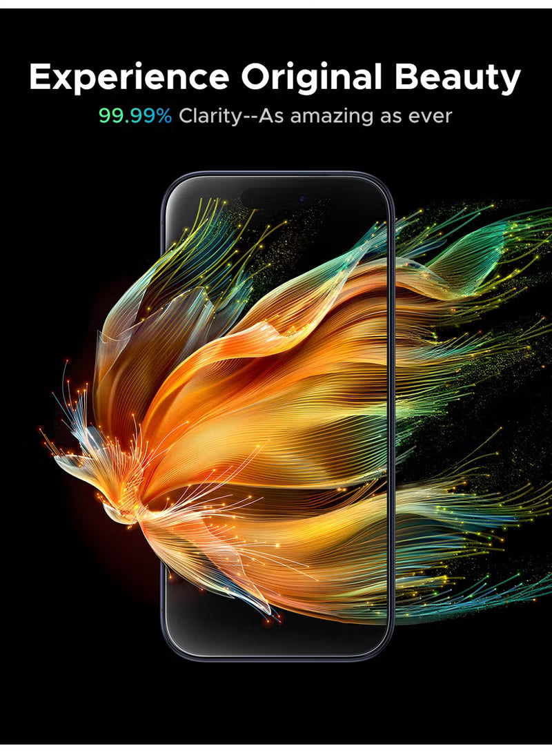 2-Pack for iPhone 17 Pro Screen Protector, 9H Hardness, Military-grade Shockproof, Ultra HD Clear Tempered-Glass with Easy Installation Tool, Anti-Fingerprint, Scratch Resistant, Case Friendly -