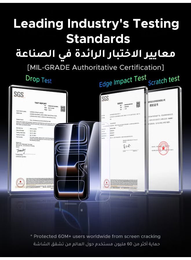 2-Pack iPhone 17 Pro Max Screen Protector With Auto Alignment Kit 6.9 Inch Ultra HD Clear， Scratch Resistant, Military-Grade Protection, Easy Installation, Anti-Fingerprint, Bubble Free Glass Film -